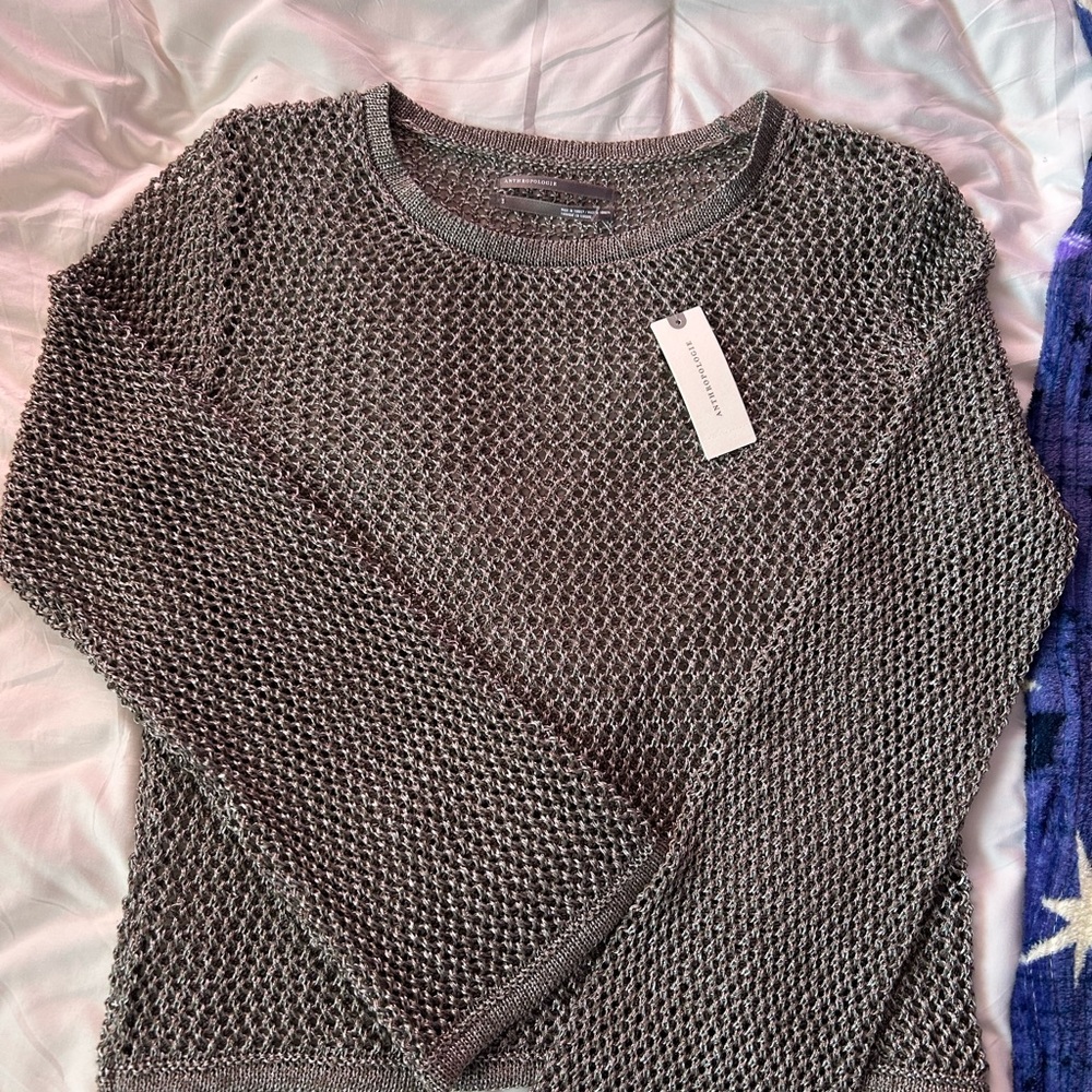 NWT!!! ANTHROPOLOGIE Metallic Open Stitch Sweater! SOLD OUT!!!
